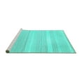 thumbnail image 2 of Ahgly Company Machine Washable Indoor Rectangle Solid Turquoise Blue Modern Area Rugs, 5' x 7', 2 of 4