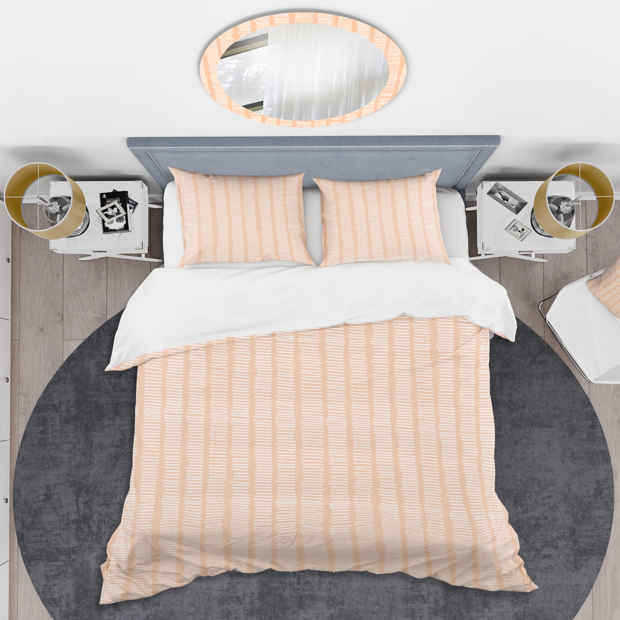 Designart 'Retro Abstract Lines Pattern' Mid-Century Modern Duvet Cover Set