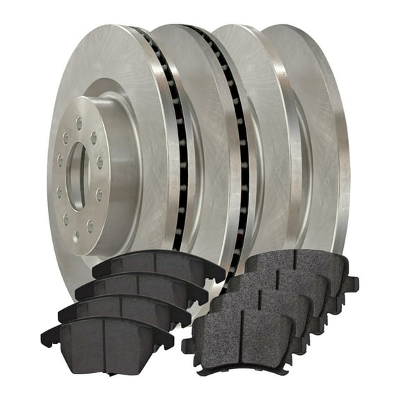 AutoShack Front & Rear Brake Rotors Premium Ceramic Brake Pads | Replacement For 2007-2009 VW Jetta 2.0L 2.5L FWD | 12-PC Brake Kit