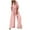 Pink, variant on Sokhug Womens One-Tone Crew Neck Elastic Waist Pocketed Loose Jumpsuit Fall Winter Cozy Casual Romper