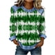 thumbnail image 3 of TaTaai Ladies Irish Festival Long Sleeve Top Spring Patchwork Design Round Neck Solid Color Casual Blouse Comfy Stretchy Shirt for St Patrick Holiday Outfits Gift, 3 of 5