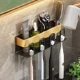 thumbnail image 1 of Wall Mounted Toothbrush Holders for Bathrooms for Restroom Organizer and Storage Accessories, Space Aluminum Material Gilded (4 Slots ), 1 of 5