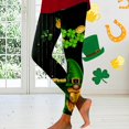 thumbnail image 2 of Gibobby pantalones de mujer Pantalones De Mujer Moda Casual Saint Pat Impreso Leggings Deportivos Leggings De Moda（Negro， XL), 2 of 4