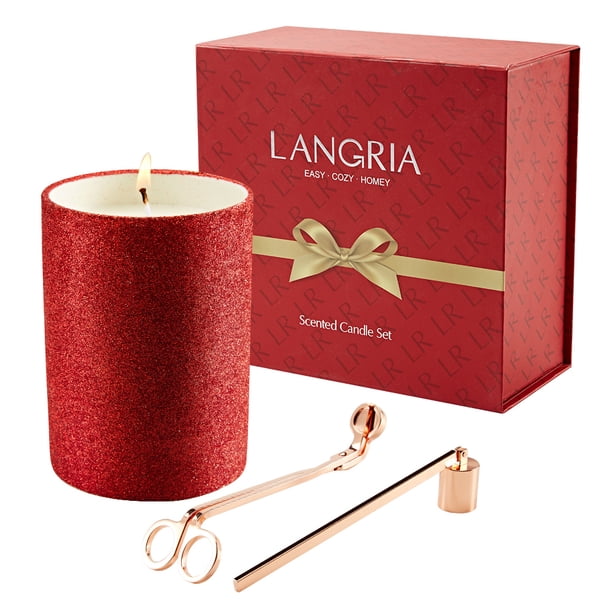 3 In 1 Rose Scented Candle Kit Includes Candle Snuffer Wick Trimmer 10 9 Oz 100 Soy Wax 45 Hours Burn Glittering Ceramic Cup Set With Exquisite Gift Box Walmart Com Walmart Com
