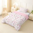 thumbnail image 2 of spefrowx Watercolor Pink Bow Twin Comforter Sets for Girls, Spring Rose Floral Bedding Set, Pink Reversible, 2pcs, 1 Comforter and 1 Pillowcase, 2 of 6