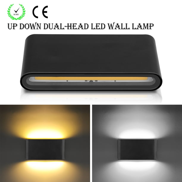 Lámpara De Pared Led Cob De 6W, Aplique De Pared De Arriba Y Abajo, Resistente Al Agua, Ip65, Blanco Cálido, Ca 85-265V Para Pasillo, Jardín, Patio seitruly HA025698-03
