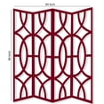 thumbnail image 6 of Modern Style 4 Panel Screen with Geometrical Stencil Design, Red- Saltoro Sherpi, 6 of 6