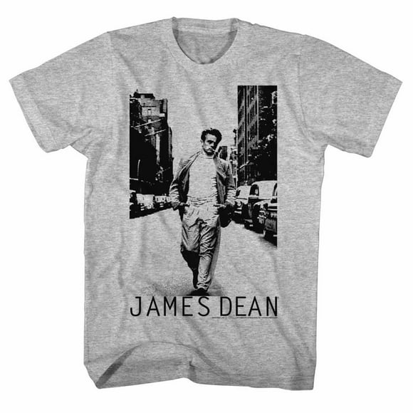 James Dean Walk Walk Mens Gray T-Shirt-Medium