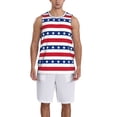 thumbnail image 7 of Wukai American Patriotic Stars And Stripes Men’s Basketball Jersey3X-Large, 7 of 7