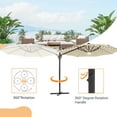 thumbnail image 6 of FLAME&SHADE 11 Ft LED Patio Cantilever Umbrella Outdoor Aluminum Offset Hanging Rotation w/Solar Lights,Beige, 6 of 7