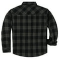 thumbnail image 2 of Coevals Club Men's Flannel Jacket Sherpa Lined Cotton Plaid Snap Button Up Quilted Long Sleeve Shirt Jacket Gray Black 15 3X-Large, 2 of 7