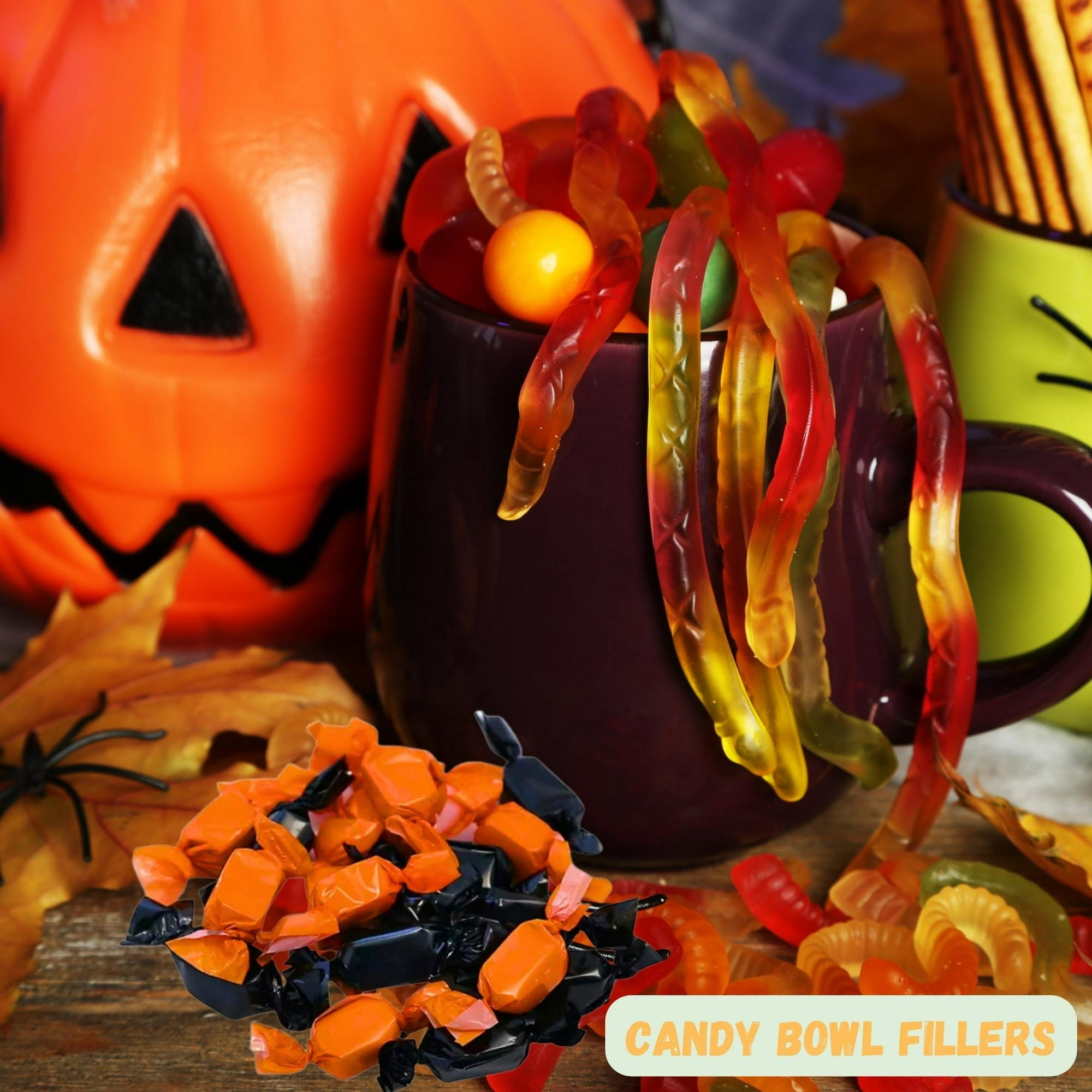 Melster Peanut Butter Kisses Halloween Taffy Candy, 3 oz