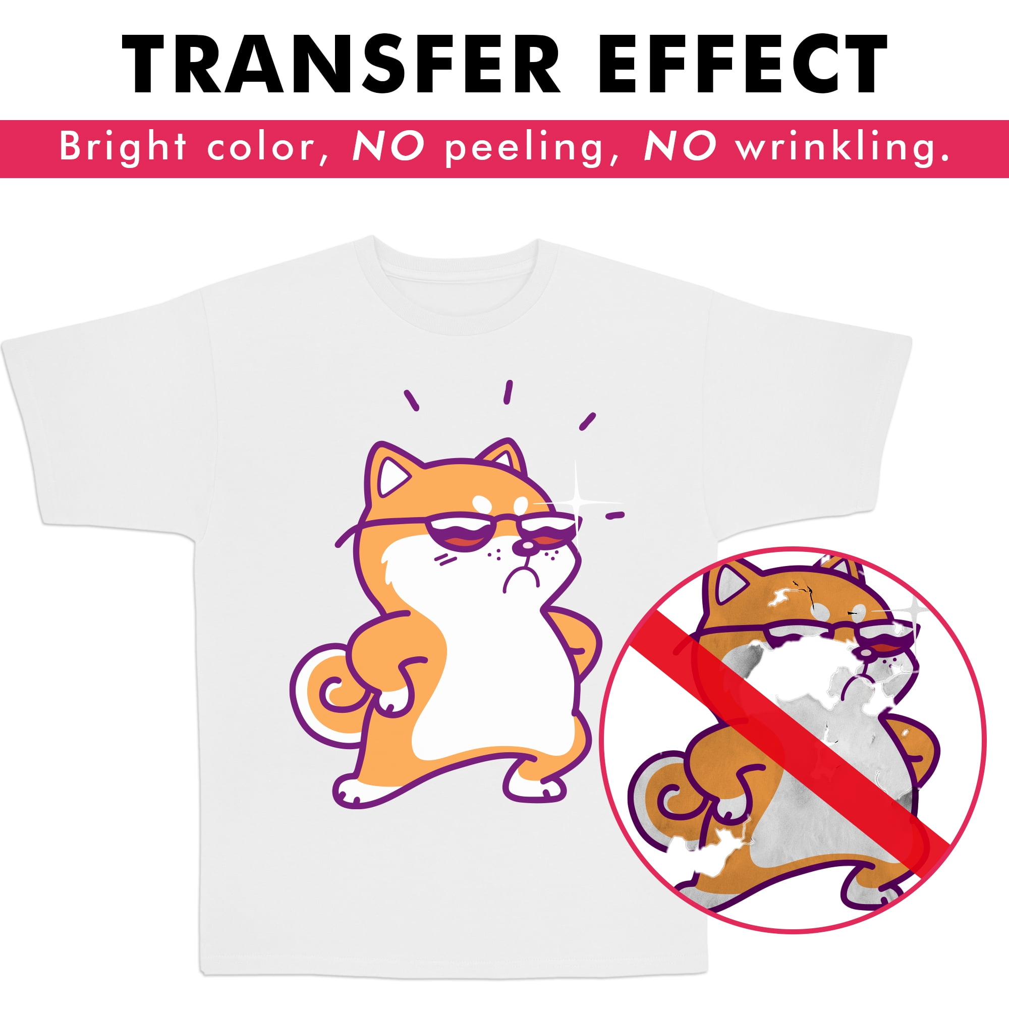 Premium 40 Sheets Light T-Shirt Transfer Paper for Inkjet Printers, 8.5x11 inch Iron-on Heat Transfer Paper for Light Cotton Fabrics Compatible with Cutter Machine