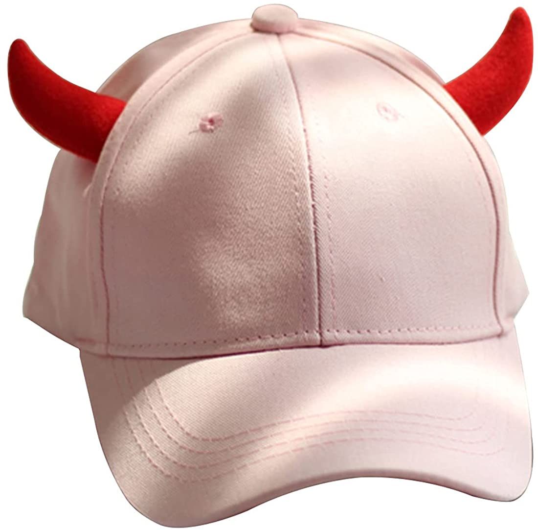 Red Devil Horns Baseball Hat Halloween 
