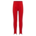 thumbnail image 4 of Sxiwei Kids Girls Skating Pants Figure Ice Skating Leggings High Waist Gymnastic Performance Training Burgundy 8, 4 of 7