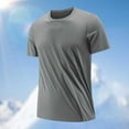 thumbnail image 2 of Men's Summer Solid Color Ice Silk Round Neck Quick Drying T-Shirt - Lightweight and Stylish, 2 of 8