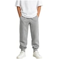 thumbnail image 5 of THDHVS Pants for Boys,Solid Knit Sweatpants Cuffed Hem School Casual Sports Wear for Kids Spring Fall,Boys Sweatpants,Gray 5-6 Years, 5 of 9