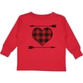 thumbnail image 3 of Inktastic Buffalo Plaid Valentines Day Heart Boys or Girls Long Sleeve Toddler T-Shirt, 3 of 5