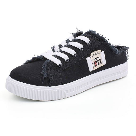 Fashion Comfortable Canvas Sneakers for Women, Casual Slip-On shoes, Anti-Slip Breathable Backless Shoes