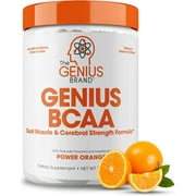 BCAA Powder with Nootropic Benefits ,Natural Amino Energy & Muscle Recovery Supplement, Vegan , Power Orange, Genius BCAA by the Genius Brand