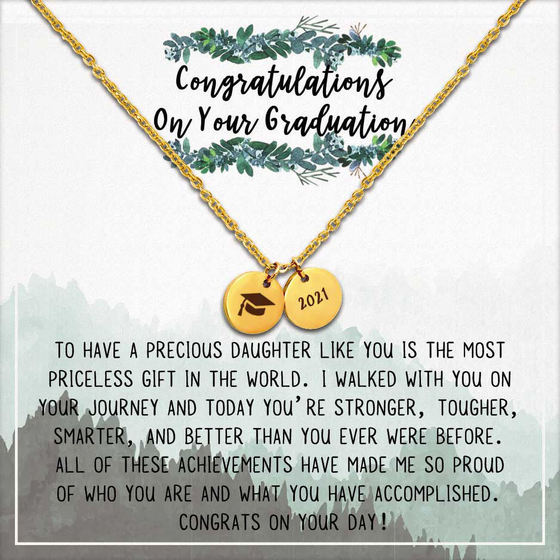 Anavia College Graduation Gift for Best Friend - 2021 Graduation Gifts for Friend - Congratulations On Your Graduation - Stainless Steel Bachelor Cap Necklace Jewelry Gift