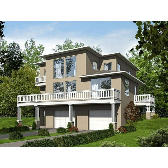 001-2178: Modern Beach & coastal 3 Bed, 3 Bath Luxury Home Plan, 2874 Sq Ft: Full Blueprints with License to Build by Home Plan Marketplace - Lesuto