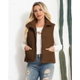 thumbnail image 5 of Czanzd Women's Corduroy Stand Collar Puffer Vest Warm Puffy Outerwear(Camel,M), 5 of 9