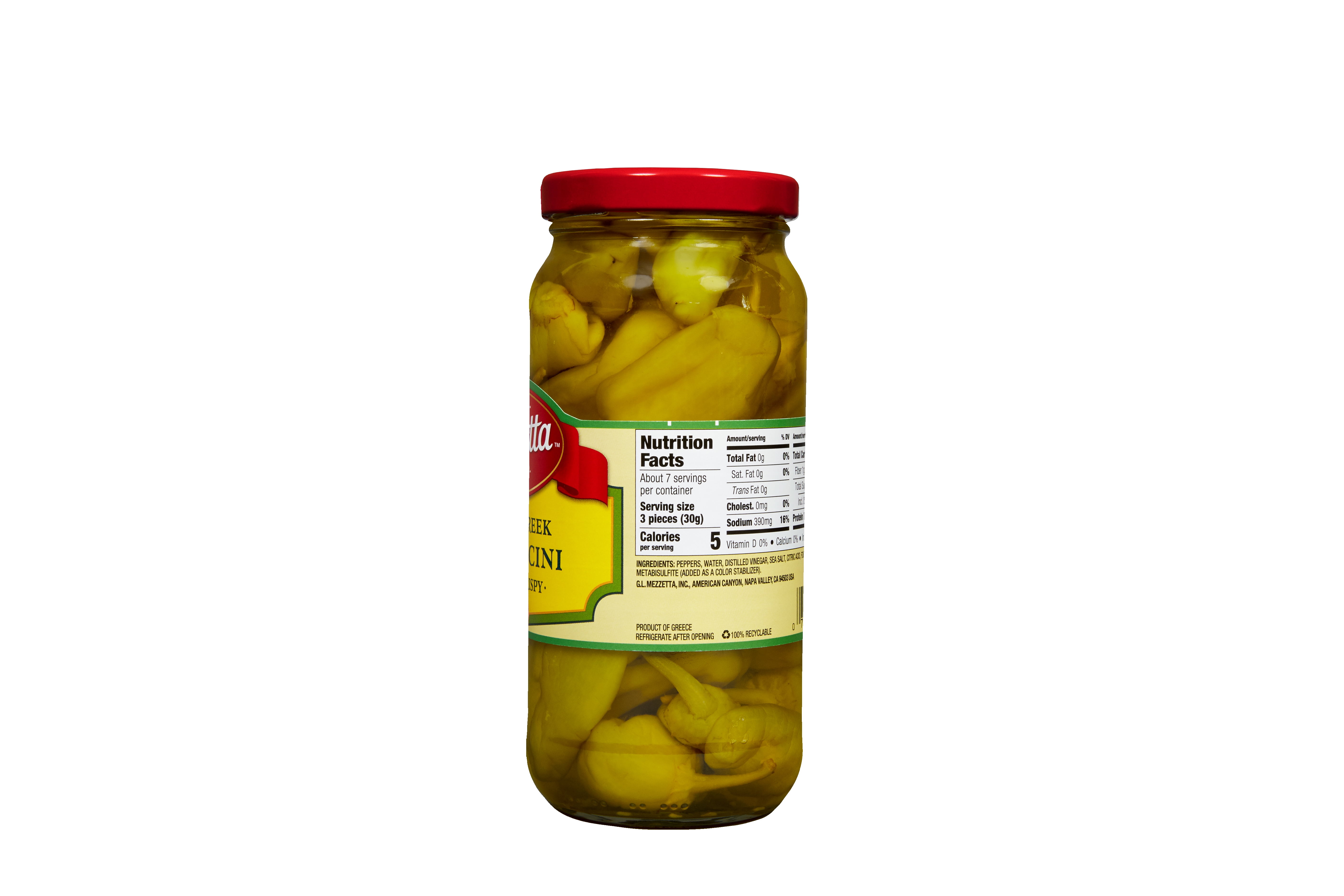 (3 pack) Mezzetta Golden Greek Peperoncini, 16 fl oz Jar