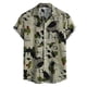 thumbnail image 1 of Camisas Casuales Para Hombre Camisa superior informal elegante de primavera y verano para hombre, camisas de algodón y lino de manga corta con solapa estampada (Green, XL), 1 of 7