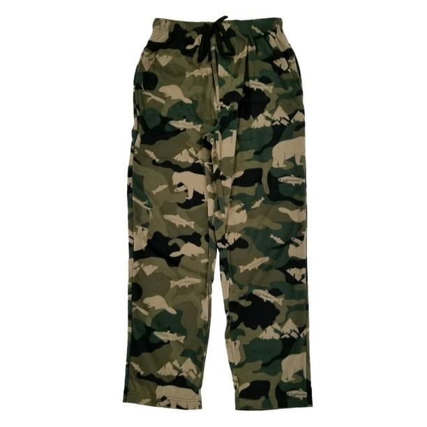 Stafford Mens Camo Wildlife Microfleece Sleep Pants Lounge Pants