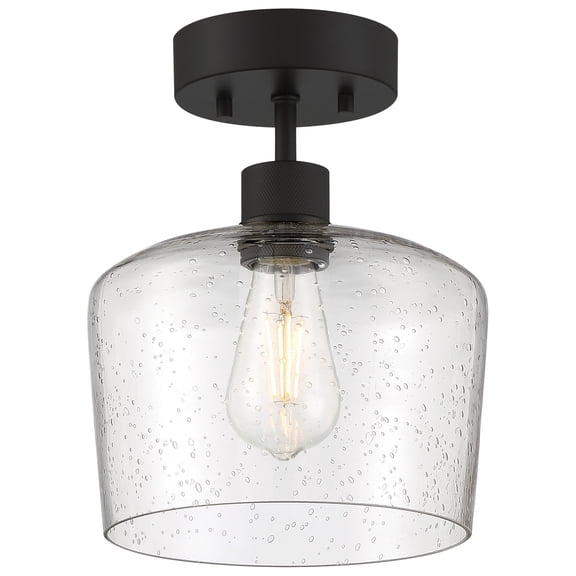 63147LEDDLP-MBL/SDG Access Lighting Port Nine - 9W 1 LED Semi-Flush Mount In Transitional Style-11.75 Inches Tall and 9 Inches Wide-Matte Black