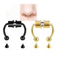 thumbnail image 4 of Qarigey 5 pares de anillos de nariz falsos sin perforación de acero inoxidable Stud HipHoop joyería de moda para el cuerpo aro accesorios de mujer Type1 NO1 Qarigey CBP272944, 4 of 6