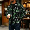thumbnail image 5 of Havenx Men's Camo Corduroy Jacket Long Sleeve Button Down Shirts with Pockets Lapel Collar Camouflage Print Coats Vintage Casual Western Fall Winter Clothes,Green M, 5 of 6