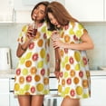 thumbnail image 4 of Gaeub Lemon Orange Print Women's Short-Sleeved Nightdress,Loose Comfy Pajama Sleepwear,Summer Night-dresses for Women, 4 of 6