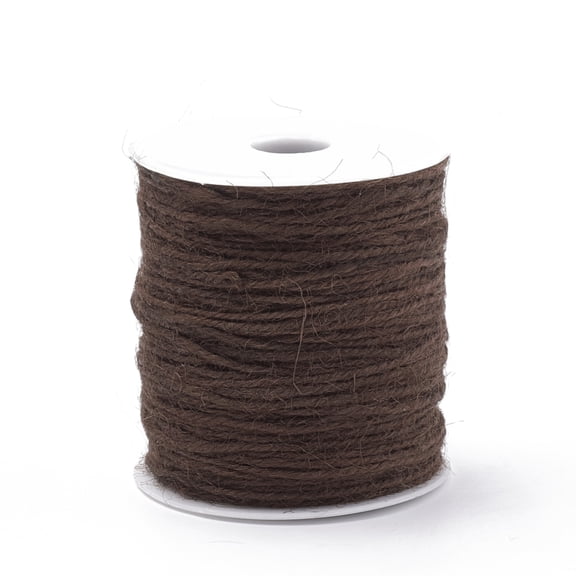 1Roll Colored Jute Cord Jute String Jute Twine 3-Ply for Jewelry Making Coconut Brown 2mm 109.36 yards(100m)/roll