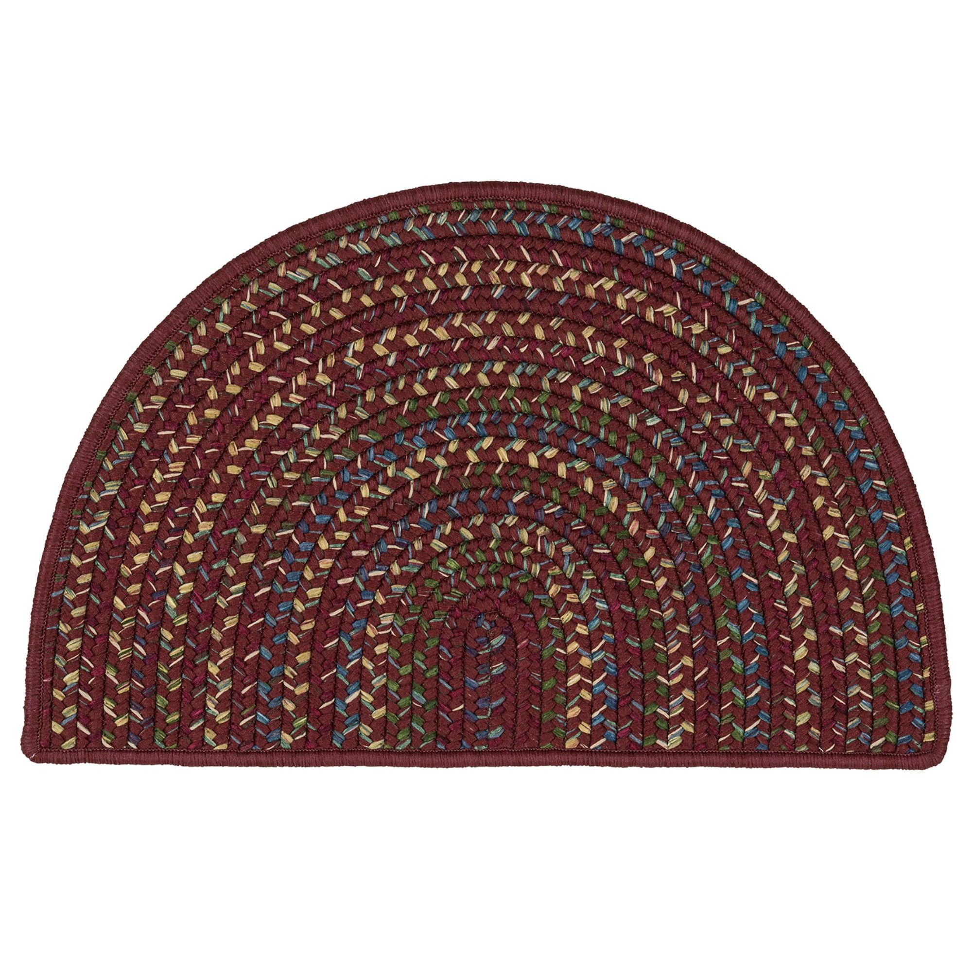 2.5' x 3.8' Brown All Purpose Handcrafted Reversible Halfcircle Area