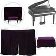 thumbnail image 1 of Funda para piano Pleuche, funda para piano vertical con polvo completo, funda para taburete de piano, calidad superior, 1 of 8