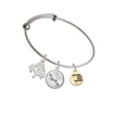 thumbnail image 2 of Delight Jewelry Goldtone Small I Love You to the Moon Silvertone Let Things Go Tree Charm Bangle Bracelet, 2 of 4