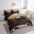 thumbnail image 3 of Homewish Jungle Wildlife Wolf Bedding Comforter Set 7 Pieces for Men, Vintage Lodge Cabin Full Bedding Set, Brown Rustic Farmhouse Reversible Fitted Sheet Flat Sheet, Luxury Bedroom Decor, 3 of 7