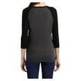 thumbnail image 2 of Yellow Rooster Women's Perfect Tri 3/4-Sleeve Female Raglan T-Shirt Black/ Black Frost 3XL, 2 of 6