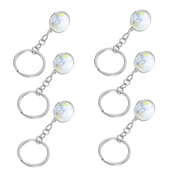 BESTYASH 6Pcs Unique Earth Pendant Keychain with Globe Design and Durable Metal Material
