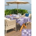 thumbnail image 5 of Outdoor Tablecloths with Umbrella Hole & Zipper, Purple Starfish 60 x102 Inch Rectangle Tablecloths, Coral Shell Ocean Vintage Coastal Waterproof Table Cloth, Patio/Pool/Picnic Table Covers, 5 of 8