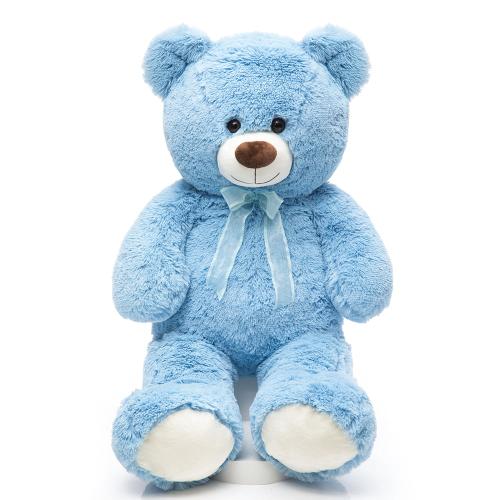 MorisMos Giant Teddy Bear 35.4'' Soft Stuffed Animals Plush Toy Gifts for Kids Girlfriend(Blue)
