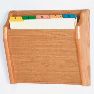 Wooden Mallet Legal Size File Holder - 5 Pocket Mahogany Wall Mount Rack For Charts & Folders