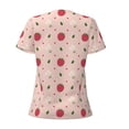 thumbnail image 6 of Zufioo Strawberry for Women's Deep V-neck Short-sleeved T-shirt, Top with Short Sleeves - with Stainless Steel Buckle, Moisture Wicking, Ideal Home Wear-Large, 6 of 9