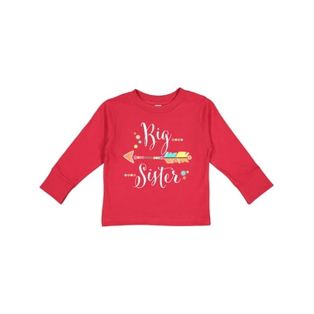 

Inktastic Big Sister- dots and arrow Gift Toddler Toddler Girl Long Sleeve T-Shirt