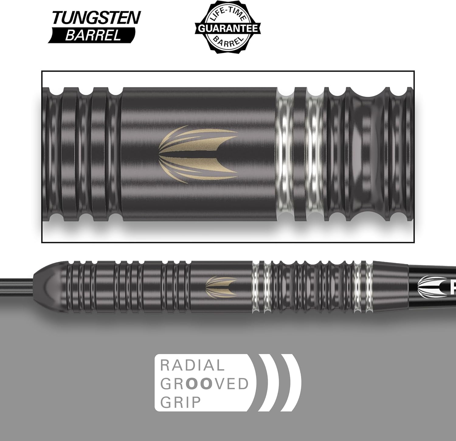 Target Darts Ares 23G Tungsten Steel Tip Darts Set - 6 Pro Grip Shafts - 9 Pro Ultra Flights – Dart Wallet - Dart Counter App Coupon Bundle