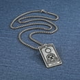 thumbnail image 2 of TEAMER Skeleton Tarot Card Necklace Stainless Steel Amulet Marigold Tarot Card Major Arcana Necklaces for Women Men, 2 of 4