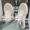 thumbnail image 6 of Knivor Sneakers for Women Low Top Canvas Lace Up Casual Skate Shoes Star Print Fashion Walking Tennis Shoes, 6 of 9
