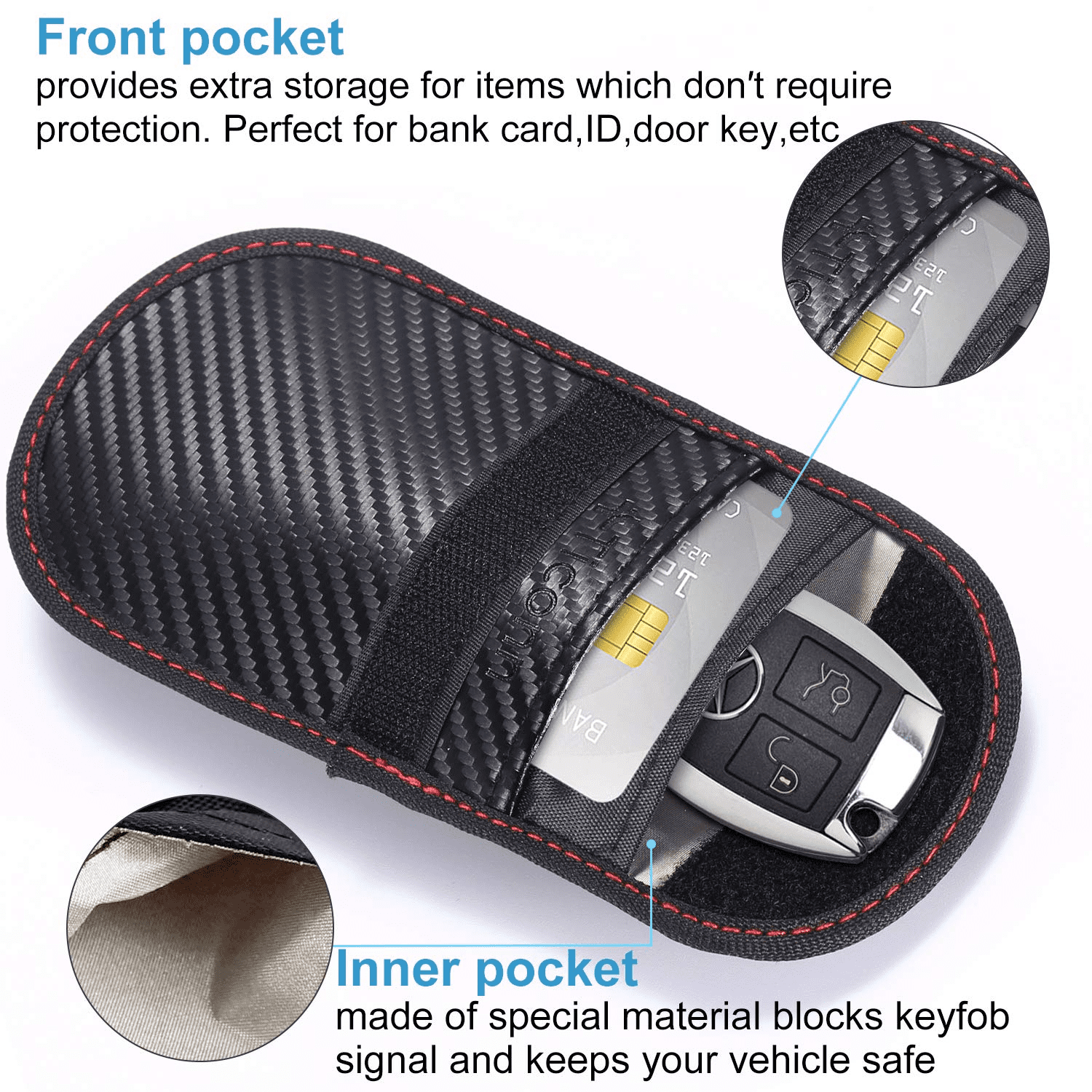 Best Deal for Faraday Key Fob Pouch(2 Pack), Upgraded Signal